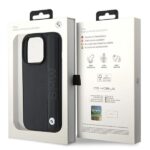Case BMW BMHCP15L22RDPK iPhone 15 Pro 6.1" black hardcase Leather Textured & Stripe - imagine 8