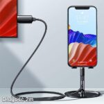 USAMS Kabel pleciony Lightning - HDMIU70 2.0m czarny/black SJ509HD01 (US-SJ509) - imagine 8