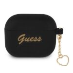 Guess GUA3LSCHSK AirPods 3 cover black Silicone Charm Heart Collection