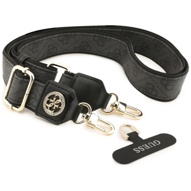 Universal lanyard Guess CBDY 4G Tether Patch Strass Metal Logo black - imagine 2