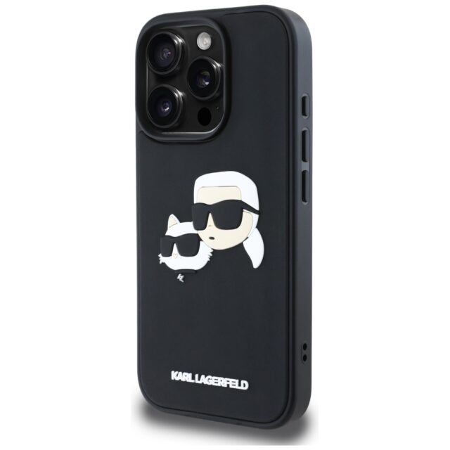 Case Karl Lagerfeld HC 3D Rubber Double Heads to iPhone 16 Pro black - imagine 2