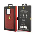 Ferrari FEHCP15XRDUR iPhone 15 Pro Max 6.7" red hardcase Leather Stitched Lines - imagine 8