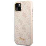 Guess GUHCP14SHG4SHP iPhone 14 / 15 / 13 6.1" pink hard case 4G Vintage Gold Logo - imagine 2