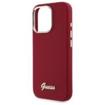 Guess GUHCP16XSMBSLM iPhone 16 Pro Max 6.9" magenta hardcase Silicone Script Metal Logo - imagine 6