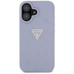 Case Guess Hot Stamp 4G Pattern Triangle Metal Logo for iPhone 16 purple - imagine 3