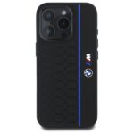 BMW BMHMP16X23SHEB iPhone 16 Pro Max 6.9" black hardcase Silicone Hexagon Blue Line MagSa - imagine 3