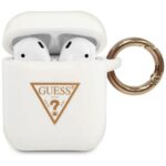 Guess GUACA2LSTLWH AirPods cover white Silicone Triangle Logo - imagine 2