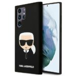 Karl Lagerfeld KLHCS22LSLKHBK S22 Ultra S908  black hardcase Silicone Karl`s Head