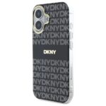 DKNY DKHMP16SHRHSEK iPhone 16 6.1" black hardcase Repeat Texture Pattern With Stripe - imagine 2
