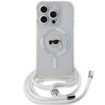 Karl Lagerfeld KLHMP15LHCKHNT iPhone15 Pro 6.1" hardcase transparent Crossbody IML Karl Head Magsafe - imagine 2