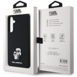 Karl Lagerfeld KLHCSA55SMHKCNPK A55 A556 hardcase black Silicone Karl&Choupette Metal Pin - imagine 8
