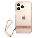 Guess GUHCP13XHTSGSP iPhone 13 Pro Max 6,7" pink hardcase Translucent Stap - imagine 3