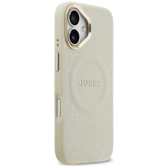 Case Guess Peony Hot Stamp MagSafe for iPhone 17 beige - imagine 4