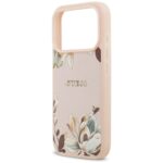 Guess Grained Flowers Classic Logo MagSafe Case for iPhone 17 Pro Max Pink - imagine 6