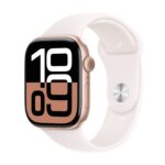 APPLE WATCH SERIES 10 (GPS) 46MM ALUMINUM CASE WITH LIGHT BLUSH SPORT BAND - M/L - ROSE GOLD