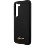 Guess GUHCS23SSLSMK S23 S911 black hardcase Silicone Vintage Gold Logo - imagine 6
