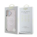 Guess GUHMP16MPSAPSMEP iPhone 16 Plus 6.7" pink hardcase Saffiano Peony Classic Logo MagSafe - imagine 8