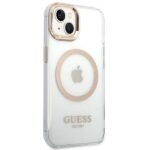 Guess GUHMP14SHTRMD iPhone 14 / 15 / 13 6.1" gold hard case Metal Outline Magsafe - imagine 4