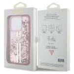 Guess GUHCP15LLFCSEGP iPhone 15 Pro 6.1" pink hardcase Liquid Glitter Gold Stripes - imagine 7