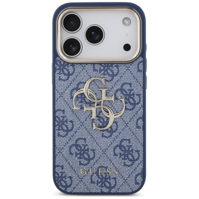 Case Guess 4G Big 4G Classic Logo for iPhone 17 Pro blue gold - imagine 3