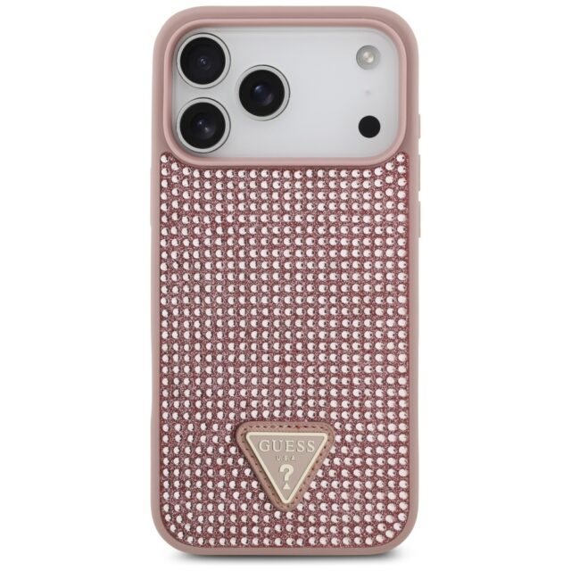 Case Guess Rhinestone Triangle Logo for iPhone 17 Pro Max pink - imagine 3