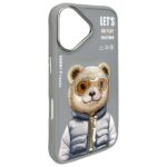 Nimmy case iPhone 16 6.1" gray Cool&Cute 2.0 Bear - imagine 4