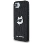 Case Karl Lagerfeld Monogram Choupette Head Pin for iPhone 16e black - imagine 2