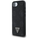 Case Guess Grained Hot Stamp Peony Triangle Logo MagSafe for iPhone 16e black - imagine 2