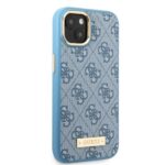 Guess GUHMP13MU4GPRB iPhone 13 / 14 / 15 6.1" blue hard case 4G Logo Plate MagSafe - imagine 4