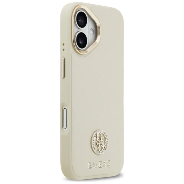 Case Guess Grained Strass Logo MagSafe for iPhone 17 beige - imagine 4