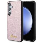 Guess GUHCS24SHGGSHP S24 S921 pink hardcase Glitter Script