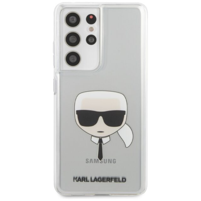 Karl Lagerfeld KLHCS21LKTR S21 Ultra G998 hardcase Transparent Karl`s Head - imagine 3