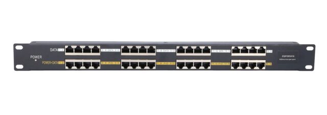 Extralink 16 Port | PoE Injector | 16x 100Mb/s RJ45, Rackmount - imagine 2