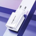 USAMS wall charger 1xUSB T22 18W 3A QC3.0 + USB-C cable 1m white (T48) T48OCLN01 - imagine 5