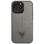 Guess GUHCP13LPSATLG iPhone 13 Pro / 13 6,1" silver hardcase SaffianoTriangle Logo - imagine 3