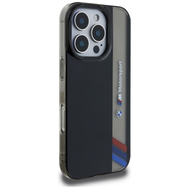Case BMW Motorsport IML Vertical Stripe for iPhone 16 Pro Max black - imagine 4