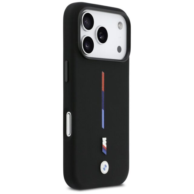 BMW M Silicon Tricolor Line MagSafe Case for iPhone 17 Pro Black - imagine 4