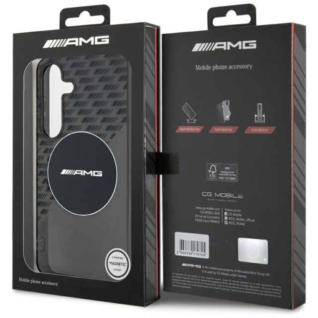 Cas AMG Transparent Rhombs MagSafe do Samsung Galaxy S25 black - imagine 8