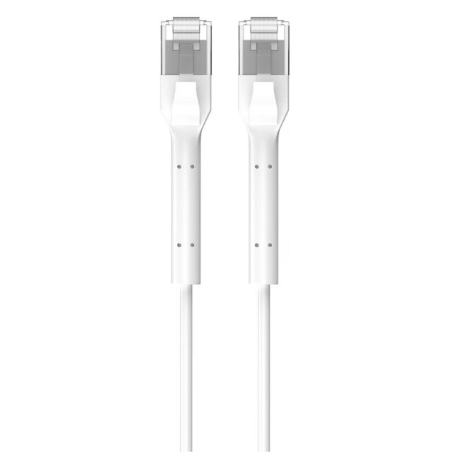 Extralink Cat.6A U/FTP LAN Patch Cord 5m 1Gbps White, Copper Network Cable, Angled Connector - imagine 3