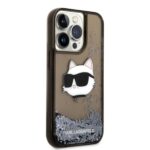 Karl Lagerfeld KLHCP14LLNCHCK iPhone 14 Pro 6,1" black hardcase Glitter Choupette Head - imagine 4