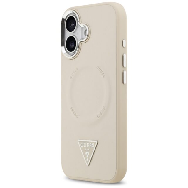 Guess Triangle Logo MagSafe Case for iPhone 17 Beige - imagine 2