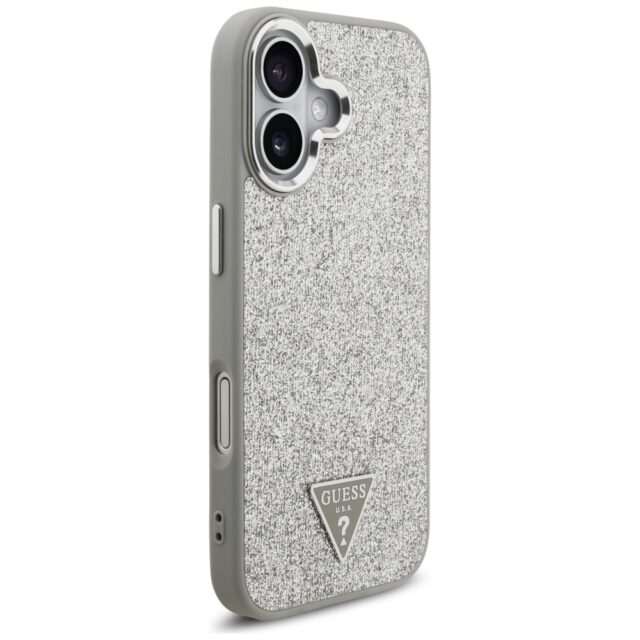 Case Guess Glitter Triangle Logo MagSafe for iPhone 17 silver - imagine 4