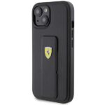 Ferrari FEHCP15SGSPSIK iPhone 15 / 14 /13 6.1" black hardcase Grip Stand Metal Logo - imagine 2