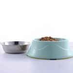 Double Bowl for Dogs and Cats Extralink Pets, Metal 2-in-1 for Dry Wet Food and Water pet-823 - imagine 2