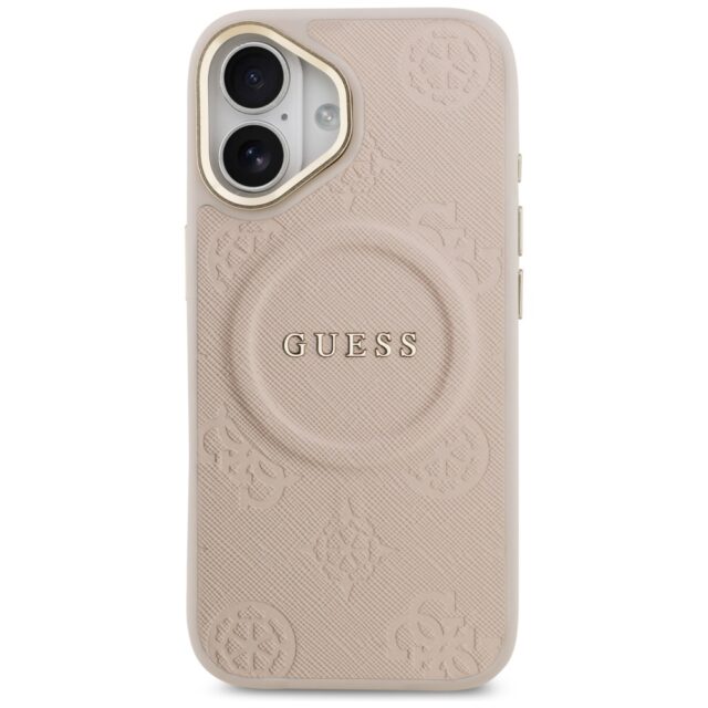 Case Guess Peony Hot Stamp MagSafe for iPhone 17 pink - imagine 3