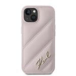 Karl Lagerfeld KLHCP15SPQDSMGP iPhone 15/ 14 / 13 6.1" pink hardcase Diagonal Quilted Script - imagine 3