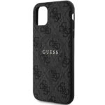 Guess GUHMN61G4GFRK iPhone 11 6.1" / Xr black hardcase 4G Collection Leather Metal Logo MagSaf - imagine 6