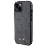 Guess GUHCP15MG4GFGR iPhone 15 Plus / 14 Plus 6.7" grey hard case 4G Metal Gold Logo - imagine 2