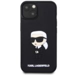 Karl Lagerfeld KLHCP14S3DRKINK iPhone 14/ 15 / 13 6.1" black hardcase Rubber Ikonik 3D - imagine 3