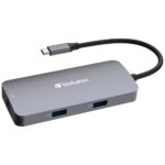 Verbatim Adapter Hub USB-C - HDMI/USB-C/Eternet/2xUSB-A 3.0 aluminum 32150 - imagine 2